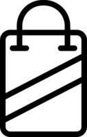 A black and white image of a bag vector