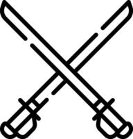 Two crossed swords icon on a white background vector