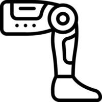A robot foot with a foot on it vector