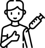 A man with a syringe and a needle in his hand vector