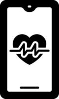 A tablet with a heart beat icon on it vector