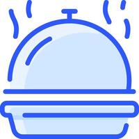 A blue cloche with a lid on it vector