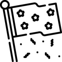 Flag icon with stars and confetti vector
