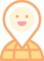 A person with a map pin on their head vector
