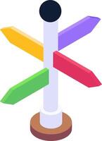 A directional sign with arrows pointing in different directions vector