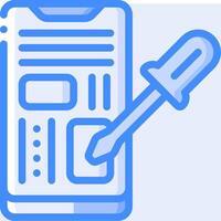 A phone with a pen and a paper vector
