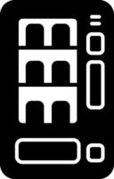 A black and white icon of a computer vector