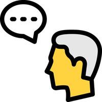 A man with a speech bubble above his head vector