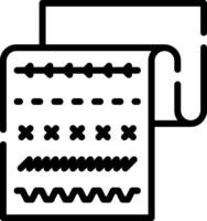 A black and white image of a folder with a cross vector