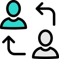 Four people are shown with arrows pointing to them vector