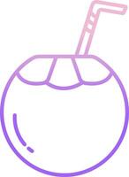 A coconut drink with a straw and a straw vector