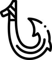 A fish hook with a line drawing of a fish vector