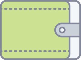 A green wallet with a white border vector