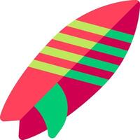 A red and green surfboard with a green stripe vector