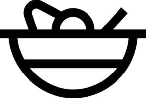 A black and white image of a bowl with a spoon vector