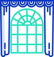 A window with curtains and a curtain vector