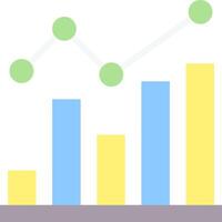 A graph with a bar chart and a line vector