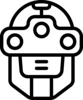A robot head with a helmet on it vector