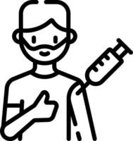 A man with a syringe and a needle in his hand vector