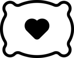 A black and white heart shaped pillow vector
