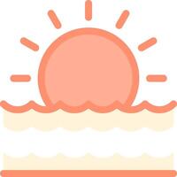 Sun and waves icon vector