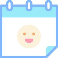 A calendar with a smiley face on it vector