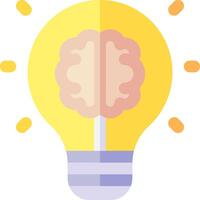 A light bulb with a brain inside vector