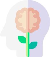 A brain with a flower growing out of it vector