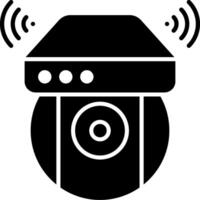 A black and white image of a camera with a microphone vector