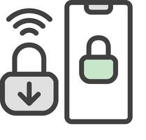 A phone with a padlock and a wifi icon vector