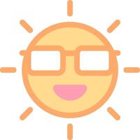 A smiling sun with glasses on it vector