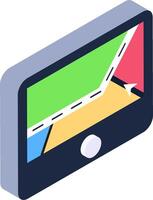 A tablet computer with a map on it vector