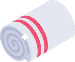 A rolled up towel with a red stripe vector