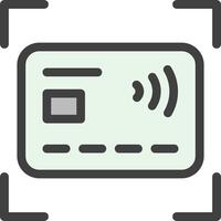 A credit card with a wireless signal icon vector