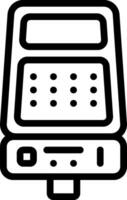 A black and white image of a calculator vector