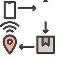 A map with a phone and a location pin vector