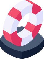 A life preserver on top of a black base vector