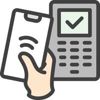 A hand holding a phone and a smart phone vector