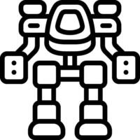 A robot icon with a black outline vector