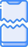 A blue and white icon of a broken ice cube vector
