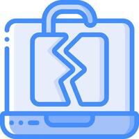 A laptop with a broken screen icon vector
