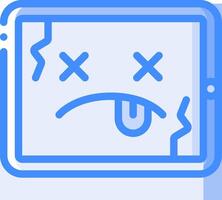 A tablet with a sad face on it vector
