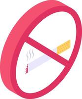 No smoking sign in red circle with cigarette vector