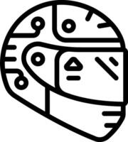 A helmet icon with a line drawing of a helmet vector