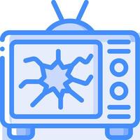 Tv icon with broken glass vector