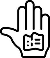 A hand with a paper in it and a hand with a pen vector