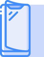 A blue and white icon of a book vector