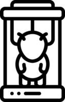 A black and white icon of a person in a machine vector