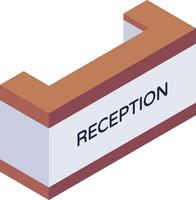 A reception sign with the word reception vector