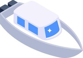 A boat with a blue roof on top vector